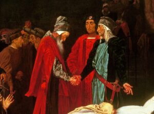 Two men shaking hands.