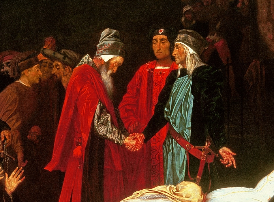 Two men shaking hands.